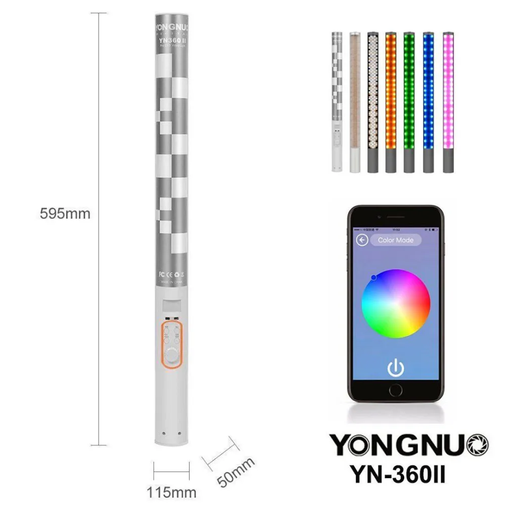 Yongnuo YN360 YN360II YN360III YN360S ручной светодиодный светильник со льдом 3200k до 5500k RGB красочный светодиодный контроль с помощью приложения для телефона