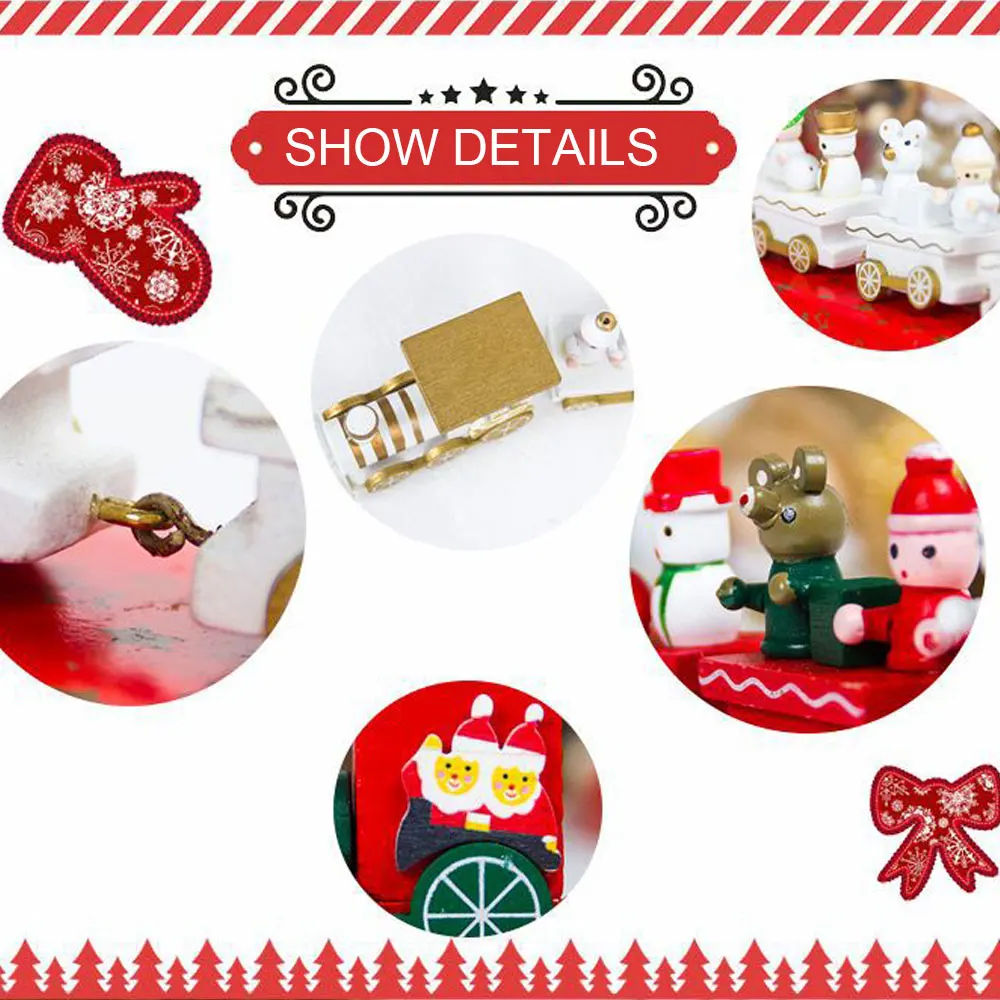 Mini Creative Festival 4 Knots Party Supplies Kindergarten Display Christmas Train Wooden Home Decor Toy Wedding Desktop