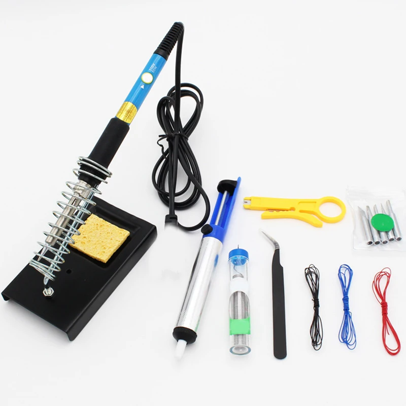 Electric Soldering Iron Kit 15 In 1 Adjustable Temperature Welding Tool 60W Tweezers Solder Repair Tools Storage Bag