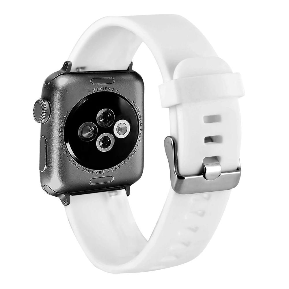 Силиконовый ремешок для Apple Smartwatch Watchbandes практичная водостойкая Замена белые