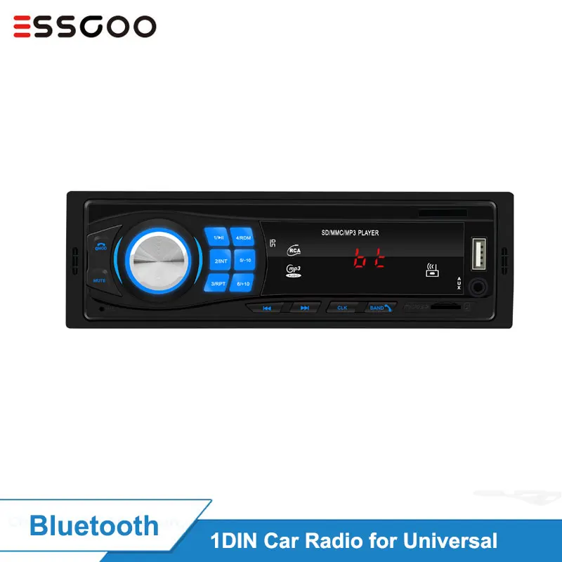  Автомобильное радио Essgoo, 1 Din, Bluetooth, автомагнитола, FM, Aux вход, Mp3, USB, WMA, AUX, FM, Автомобильный плеер 1din 