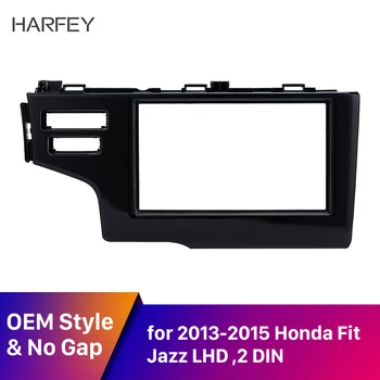 

Harfey Double 2Din Car Stereo Fascia Cover Frame Trim for Honda Fit Jazz LHD 2013-2015 with SRS Hole Dash Bezel Dash Mount kit