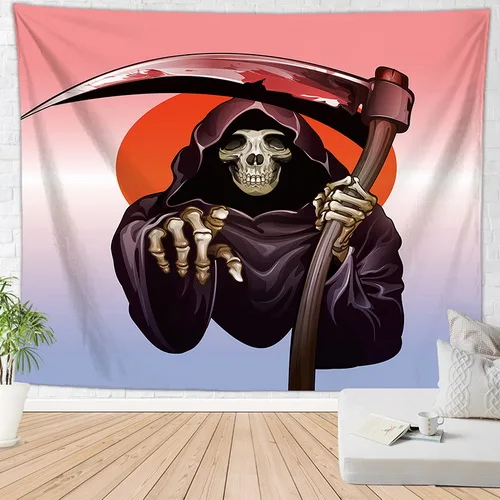 Черно-белое гобеленовое Настенное подвесное одеяло с черепом гобелен gobelin home Decoration bohere muurdoek - Цвет: 1621