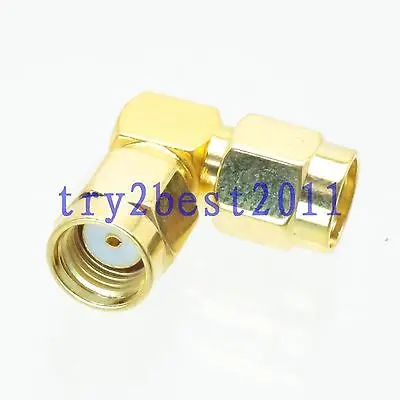 

DHL/EMS 50 Sets 1pce Adapter connector RP-SMA jack pin to RPSMA jack pin RF COAXIAL Right angle -C1