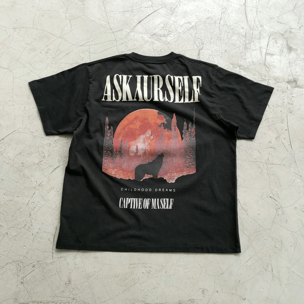 

Summer New Top Quality ASKYURSELF T-shirt Men Women Casual ASKYURSELF T-shirts Vintage Style Logo Print Short Sleeve T Shirt