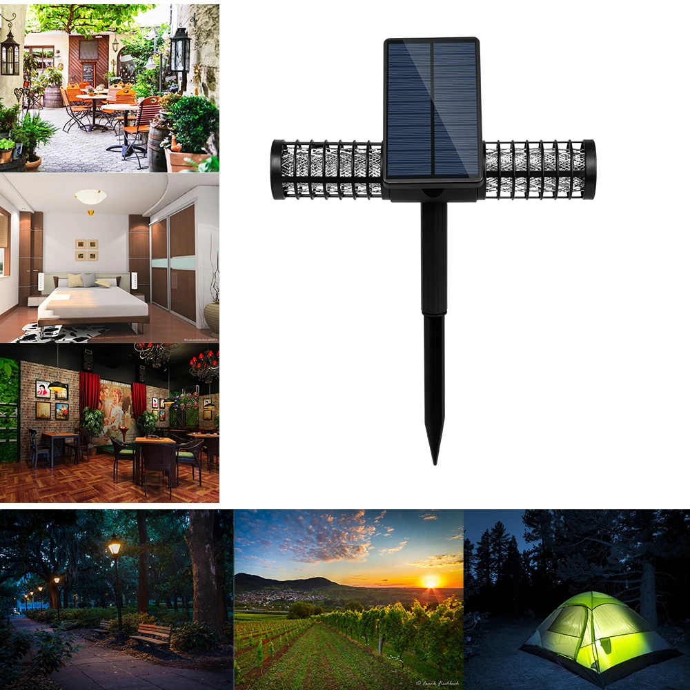 

Solar Mosquito Killer Lawn Light Flying Insect Killer Hang Or Stake In The Ground Garden Lamp Portable LED Anti-mosquito Machine