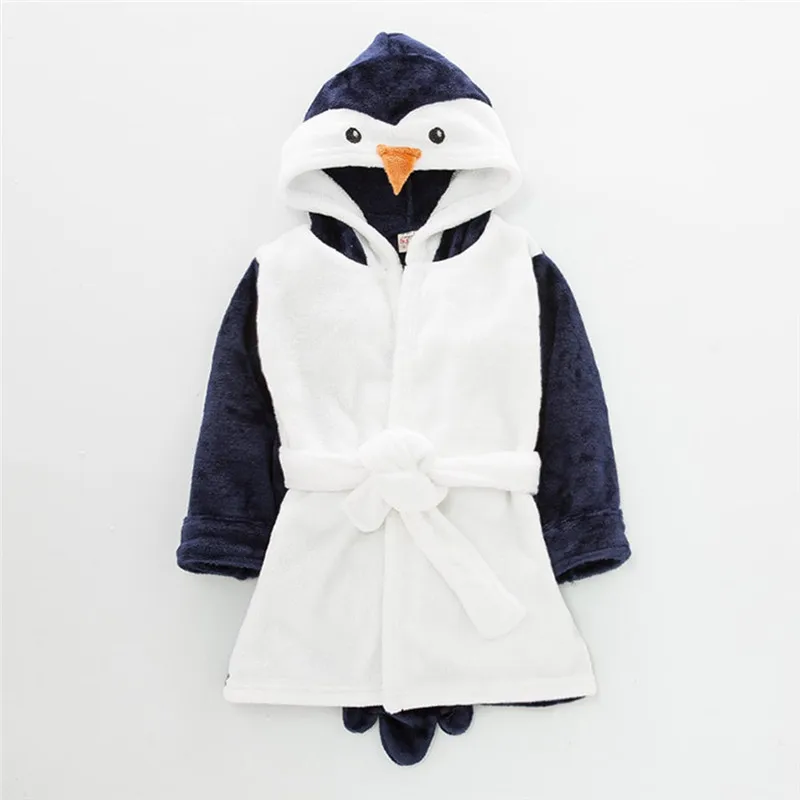 children's pyjamas Toddler Baby Cartoon Animal Hoodie Bath Towel Infant Flannel Bathing Bathrobe pijama bebe #3N26 (1)