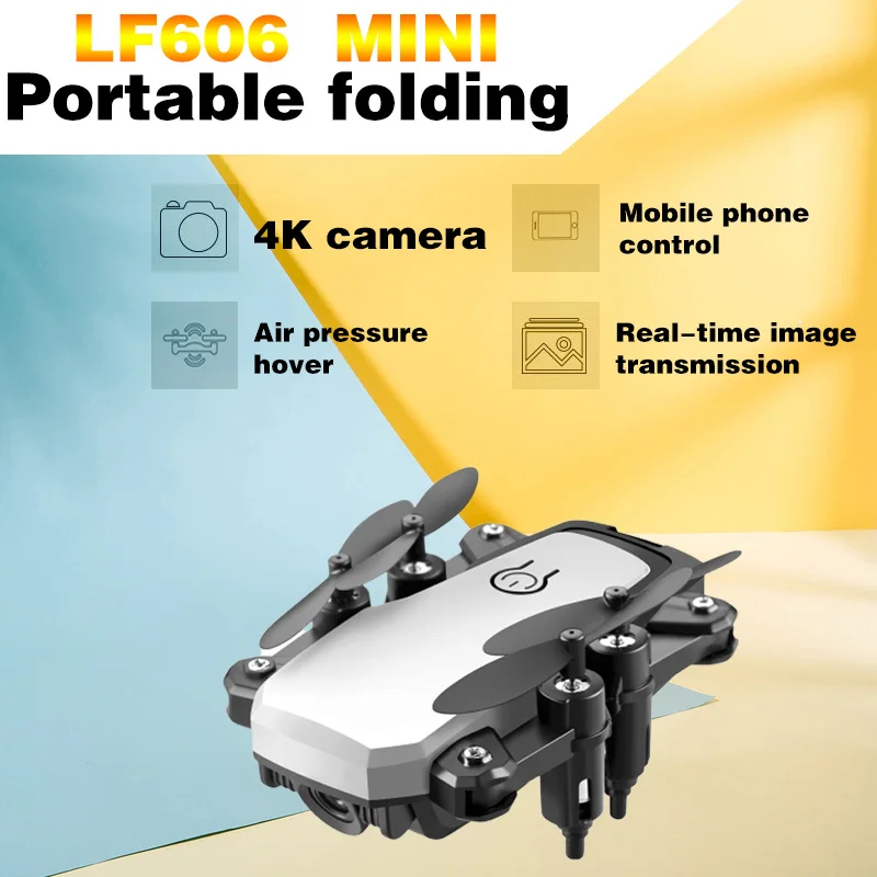 LF606 Mini Drone with 4K Camera HD Foldable Drones One-Key Return FPV Quadcopter Follow Me RC Helicopter Quadrocopter Kid's Toys