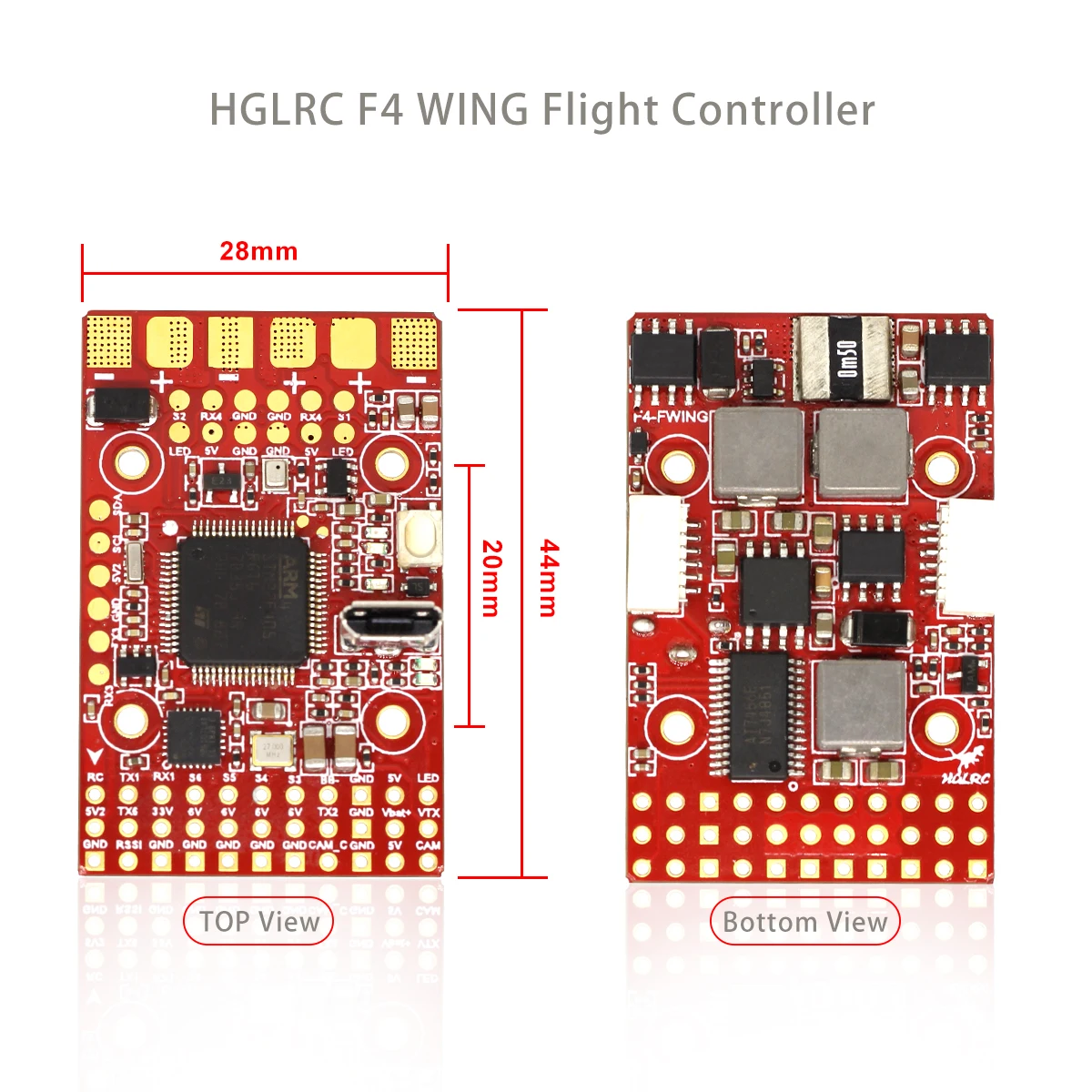 2021 NEW 20x20mm HGLRC F4 WING MPU6000 2-8S BEC 6V F405 Powerful 100A Integrated PDB Flight Controller for FPV Airplane Drones 1