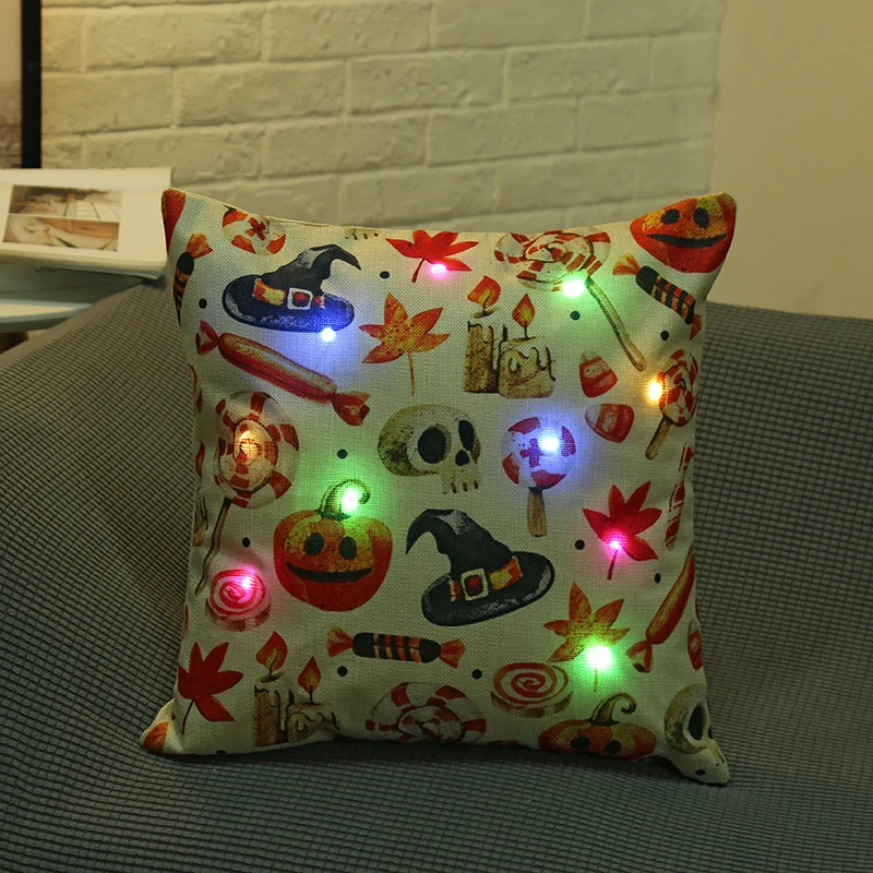 

Fashion Halloween Cushion Cover Retro Dakimakura Modern Vintage Pumpkin Lantern Decorative Pillow Home Devil Pillow Case