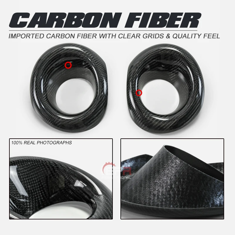 

For Civic FK7 (FC SI) Carbon Fiber Front Fog Light Cover Trim Glossy Finish Bumper Lamp Cover Part Drift Kit (Doesnt Fit FK8)