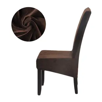

Chair Cover Velvet Fox Soft Spandex XL Large Elastic Stretch Seat Cover for Dining Room Banquet Party Hotel 11 Solid Colors