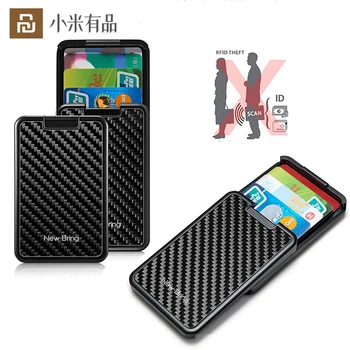

Youpin NewBring Anti-Theft Card Holder Ultra-Thin Wallet Carbon Fiber Mini Bank Credit Card Holder Male Anti-Information Theft