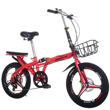 

Folding Bike 7-speed Folding Bike With Disc Brake 16 inch 20 inch Adult Bicycle Frame Mini Bike With Basket Folding Bike for Kid