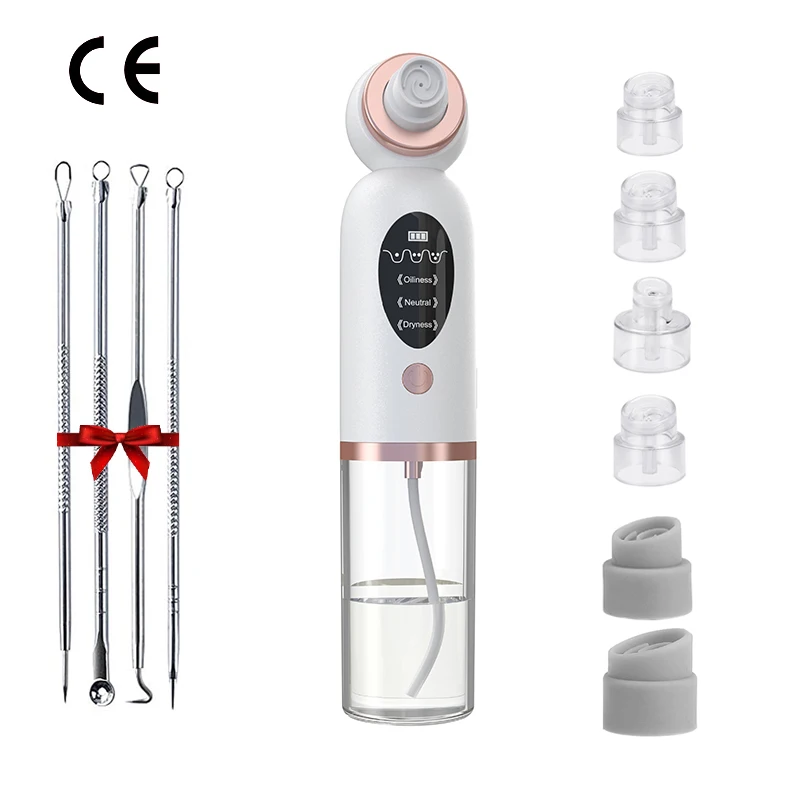 2021 Newest Blackhead Remover Pore Vacuum Cleaner Electric Acne Comedone Whitehead Extractor Tool-3 Suction Power 6 Probes | Красота и