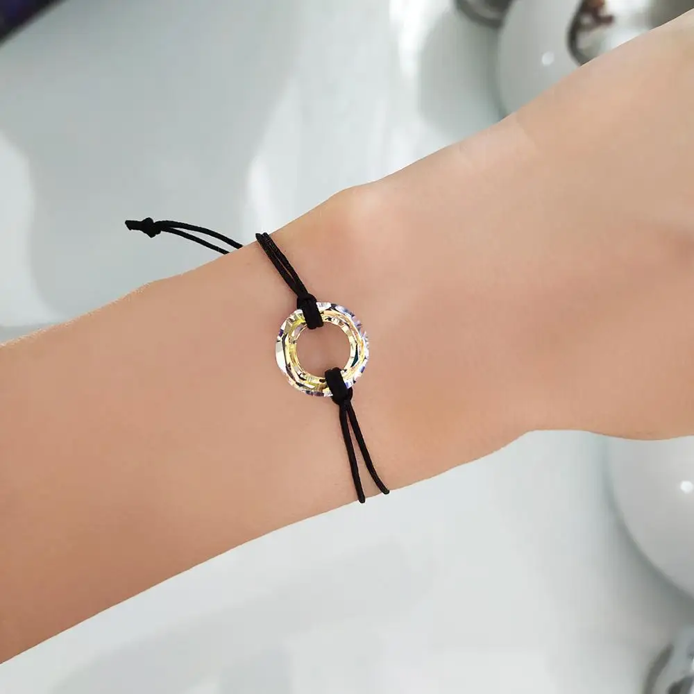 Baffin круглые бусины браслет кристаллами от Swarovski Lucky Красный Черный Веревка Цепи Парные браслеты для мужчин женщин детей Wish ювелирные изделия