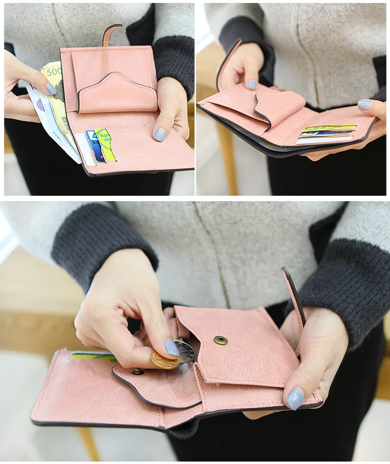 Женский кошелек высокого качества портативный короткий кошелек держатель для карт сумочка