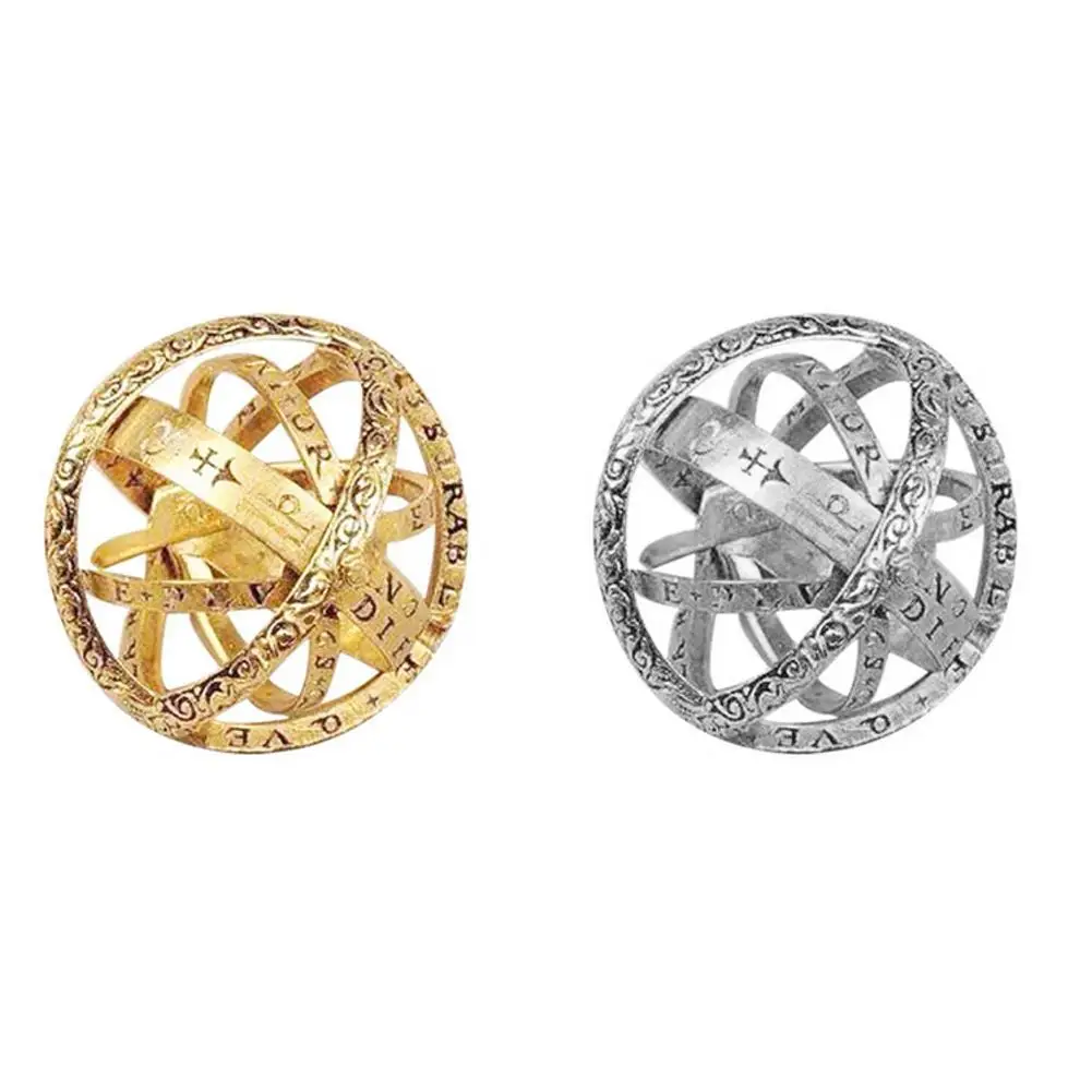 Серебряное/золотое астрономическое кольцо, креативный комплекс, вращающиеся космические кольца на палец, пара для мужчин и женщин, модный металлический шар, ювелирное изделие, подарок