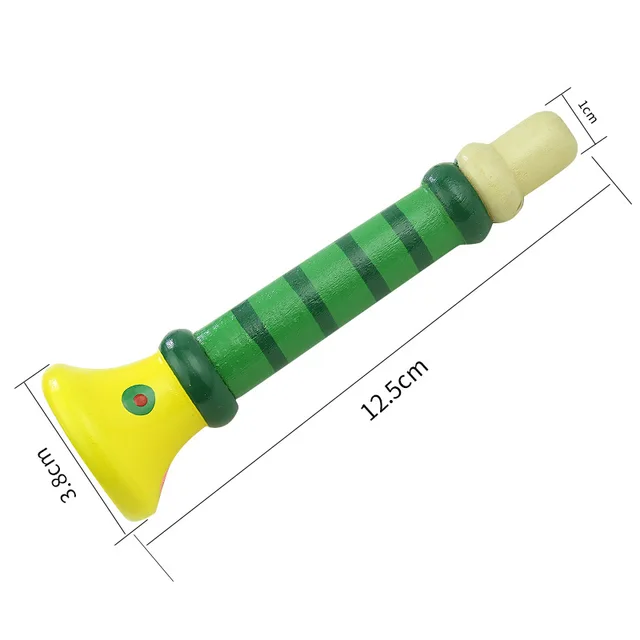 Hot Baby Wooden Small Horn Whistle Musical Instrument Toys Kids Colorful Intellectual Developmental Vocal Toy for Children Gift 3