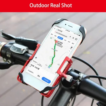 

Mobile Phone Holder on Bike Aluminum Phone Holder Bicycle Clip Motorcycle Handlebar Bracket Anti-slip Bicycle Cellphone Tools