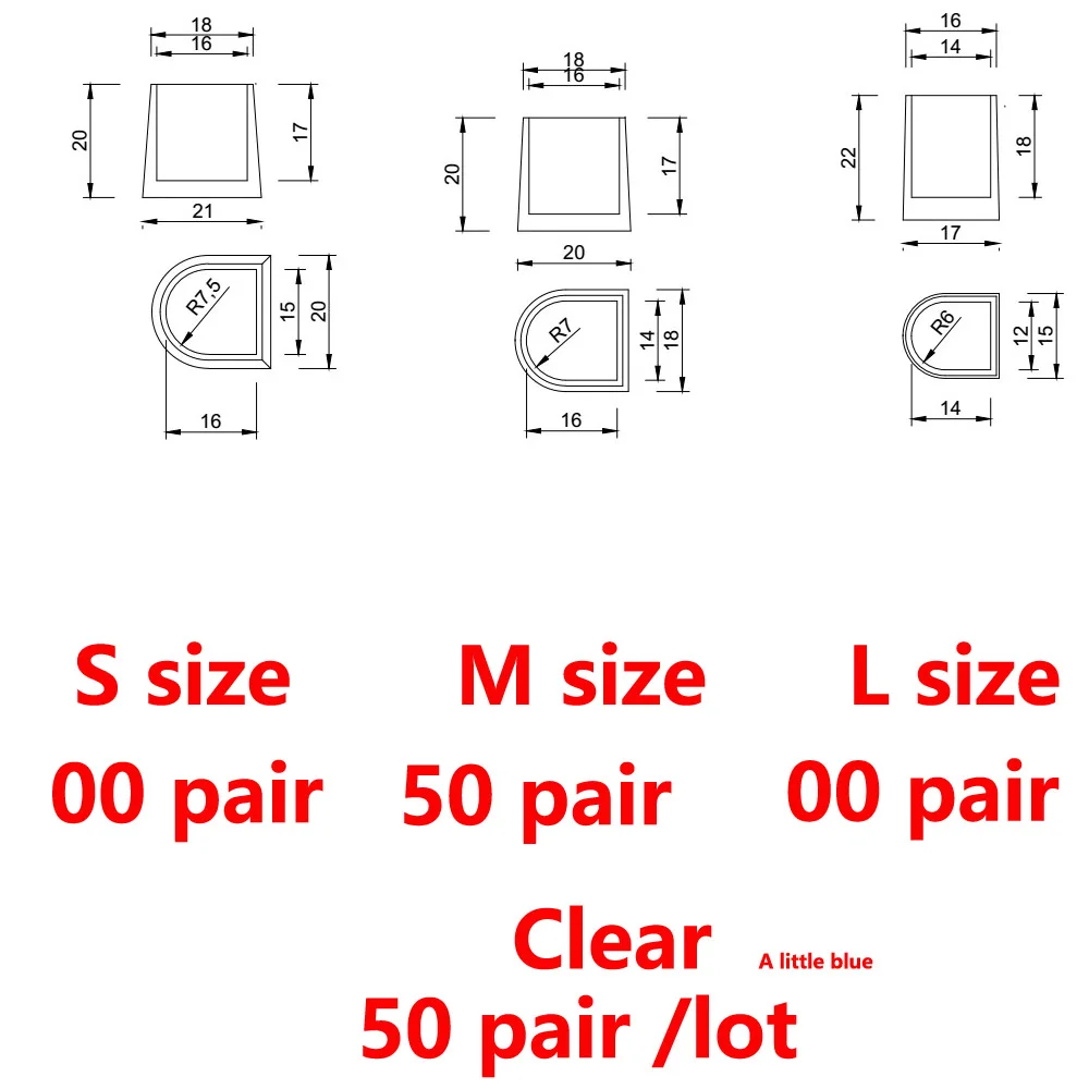 50 пар/лот, защита для каблука EXPfoot, силиконовый фиксатор для высоких каблуков, пробки для обуви, для свадебной вечеринки - Цвет: clear M50