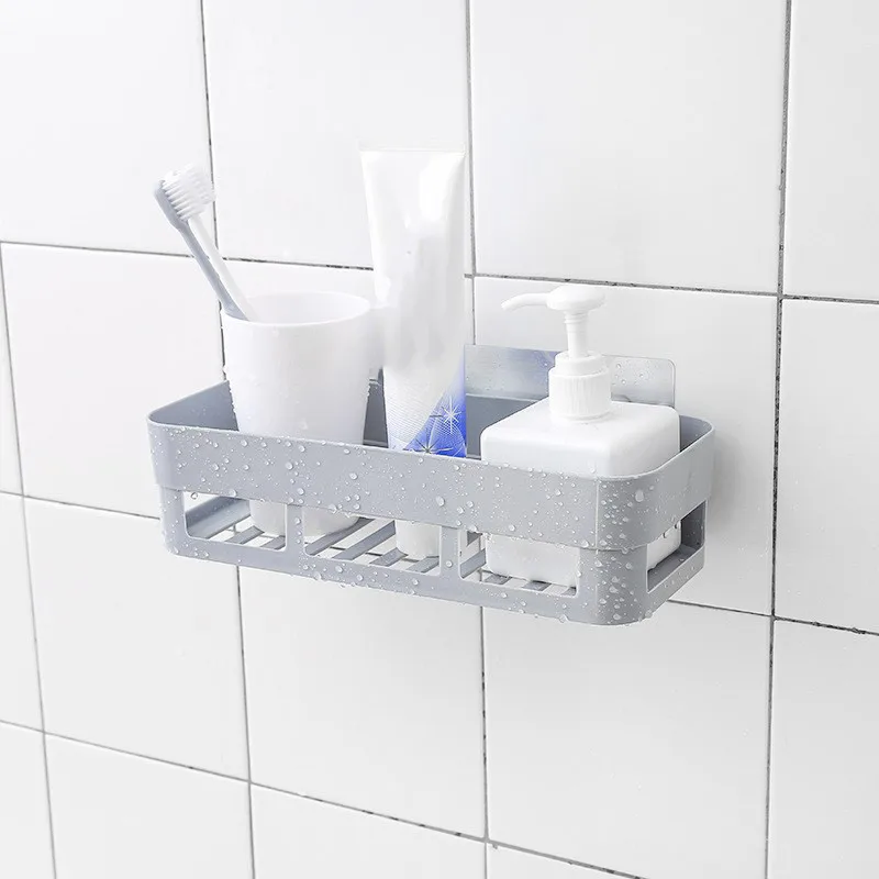 Brief  Bathroom Soap Towel Holder Shelf Wall Vacuum Suction Cup Sponges Storage Basket 1pc 4