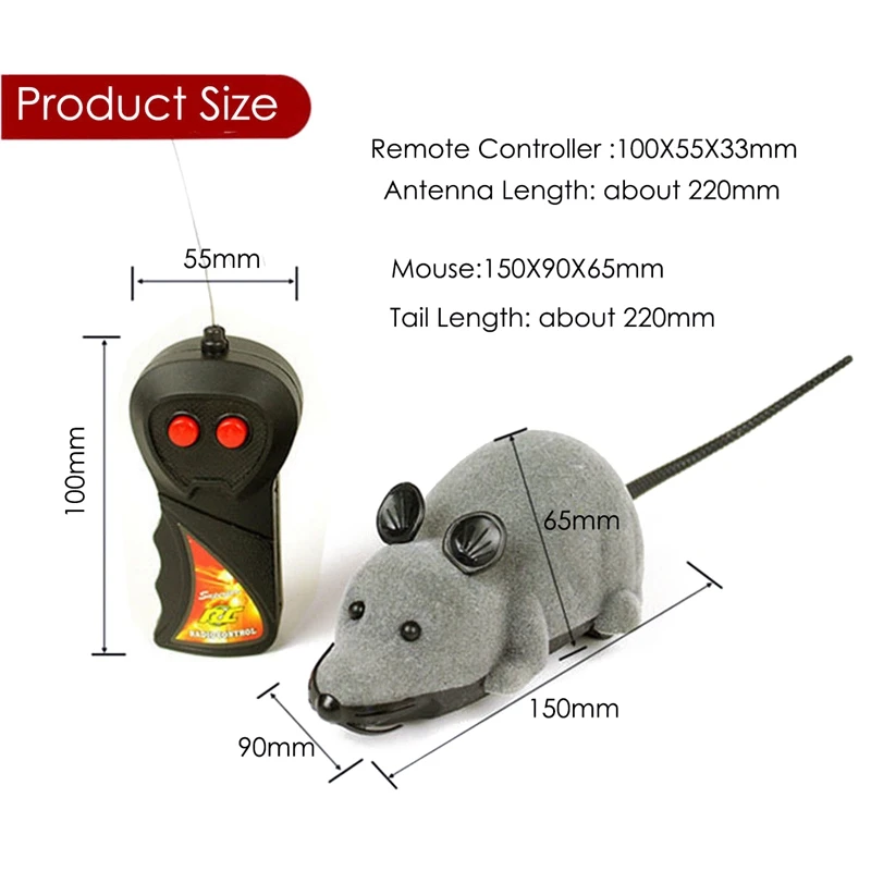 Wireless Remote Control RC Electronic Rat Mouse Mice For Cat Dog Pet Funny Toy
