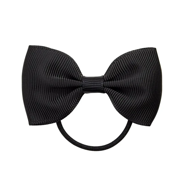 1Pcs Novelty Small Mini Solid Baby Elastic Rubber band Head rope Ribbow Bow Tie For Girls Headwear Hair Accessories 04