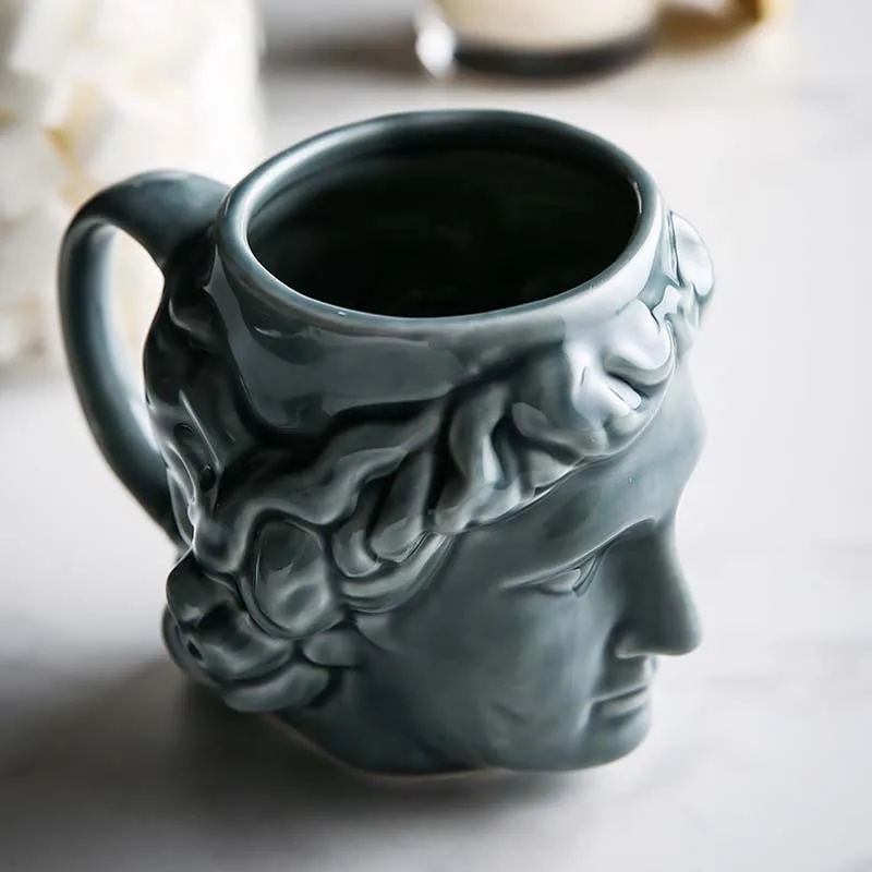 

New 1Pcs 580mL 3D Style David Sculpture Ceramic Mug Coffee Tea Milk Drinking Cups with Handle Coffee Mug for Office Novelty Gift
