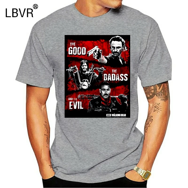 Мужская футболка забавная с надписью Good Badass Evil The Ходячие мертвецы Новинка wo |