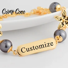 

Cring Coco Customize Name Bracelets Hawaiian Turtle Flower Letters Custom Jewelry Bangle Bracelet for Women Elegant Lady Gifts