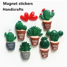 Creative Cactus Plant Refrigerator Magnet, Hand-painted Strong Magnet Refrigerator Magnet, Simple Decoration for Home Kitchen