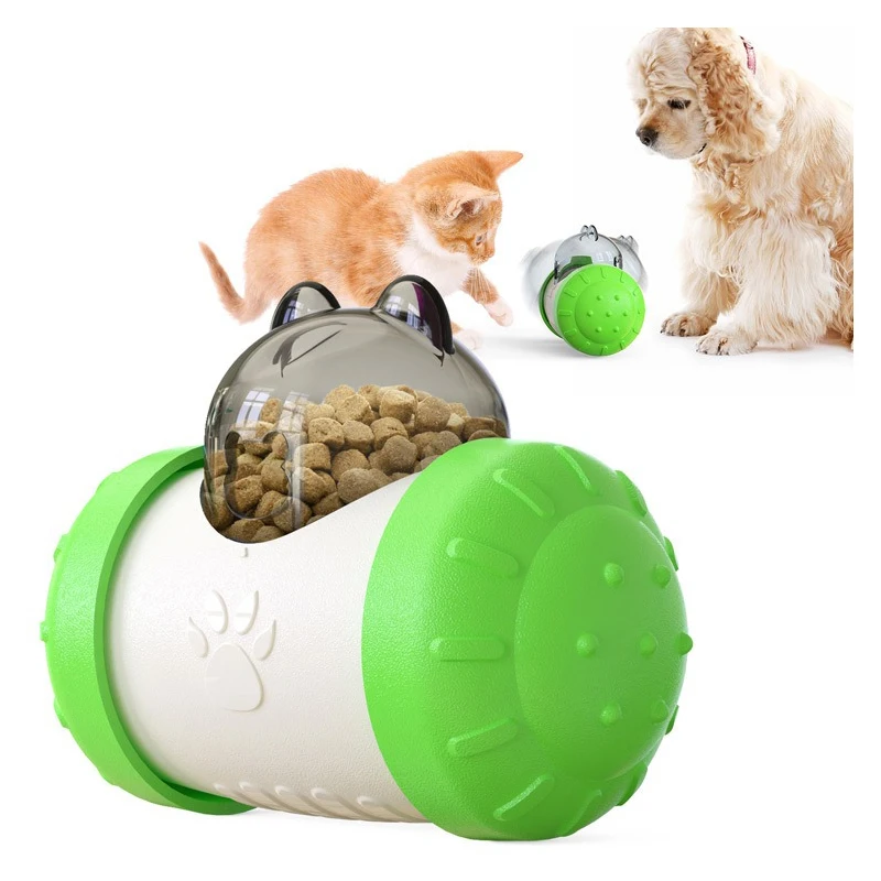 Dog Cat Slow Feeder Bowl Toy Pet Food Container Dispenser Interactive Collapsible Toys Adjustable Treat Canister No Electronic