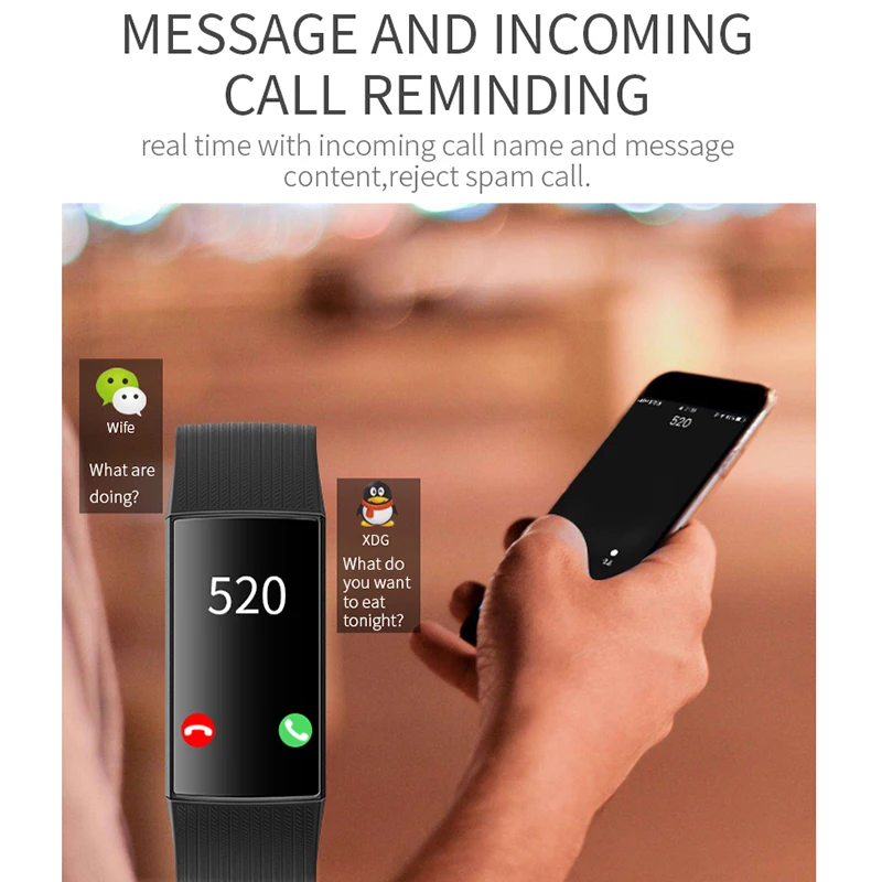 CY11 Fitness Bracelet Health Heart Rate Monitor Pedometer Activity Tracker Smart Bracelet  IP67 Waterprood Sport Smart Watch