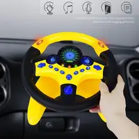 Cute Children Steering Wheel Toy with Light Simulation Driving Sound Music funny Educational Baby Electronic Travel kids toys 2