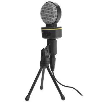 

Portable Detachable 3.5mm Stereo Condenser Recording Microphone Mic with Mini Tripod for Chatting and Gaming