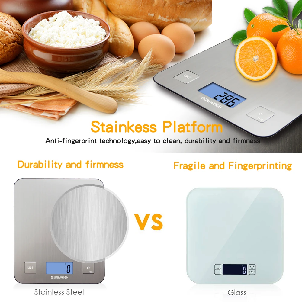 Светодиодный электронные весы, почтовые Кухонные цифровые весы для выпечки, для приготовления пищи, бытовые Многофункциональные весы с большой платформой, 11 фунтов, 5 кг