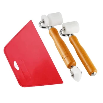 

3 Wood Wallpaper Flat Seam Roller - Internal External Corner PU Roller Banner Welding, Automotive Sound Deadening Tools