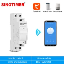 Interruptor inteligente, casa inteligente 18mm 1p wifi controle remoto app interruptor de temporizador escada trilho universal 110 entrada ac v 220v