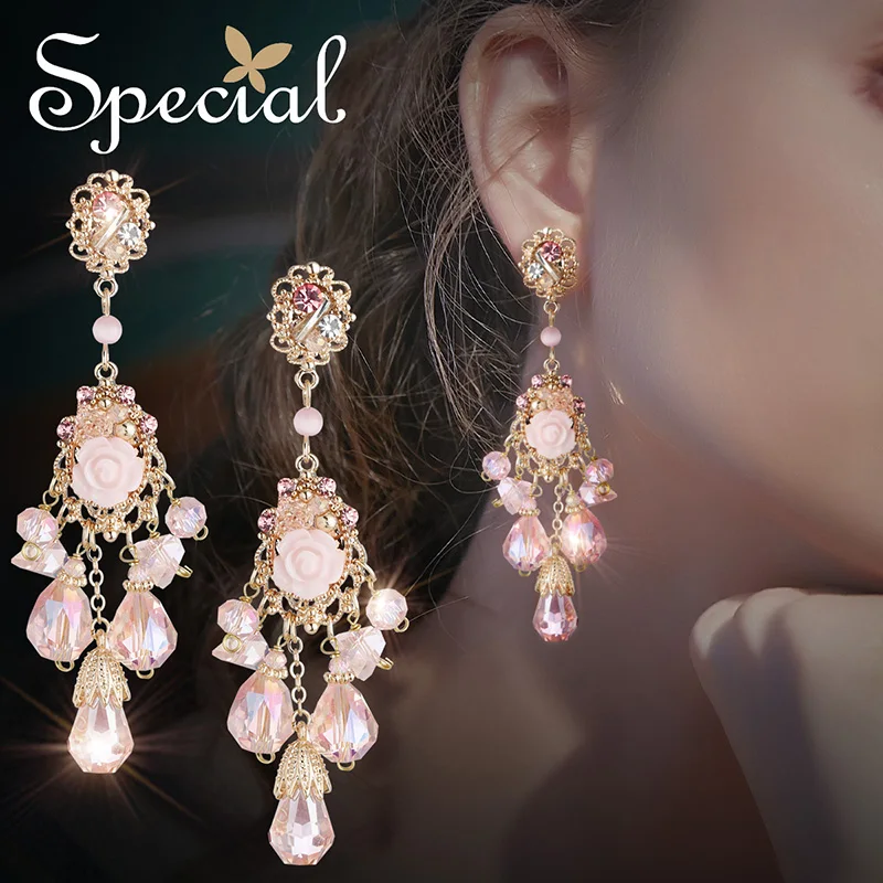 Pink ear clip Специальные Серьги, клипсы для ушей, без отверстия для ушей, серьги ручной работы, женские серьги, серьги в стиле рококо, тренд s2359e - Окраска металла: Pink ear clip