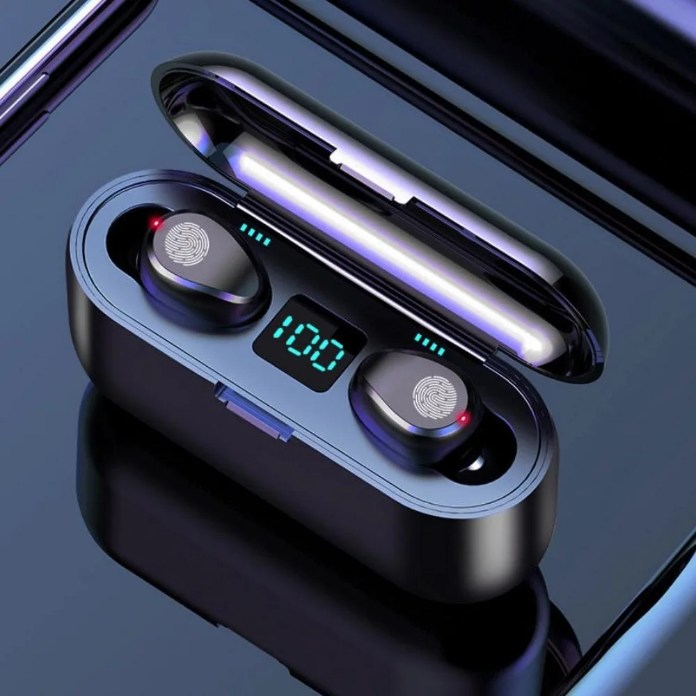 Новая беспроводная Bluetooth гарнитура F9 TWS 5 0 8D объемный звук сенсорный 2000 мА