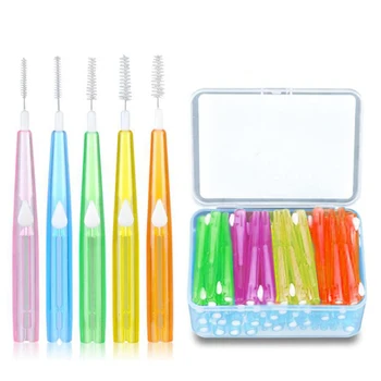 

60pcs Toothpick Interdental Brushes Tooth Flossing Head Oral Hygiene Brush Optional Sizes Toothpick Interdental Brushes
