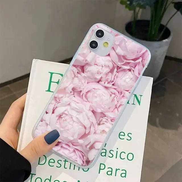 Elegant Pink Purple Peony Flower On the Vase Phone Case for iphone 13 8 7 6 6S Plus X 5S SE 2020 XR 11 12 pro XS MAX a11