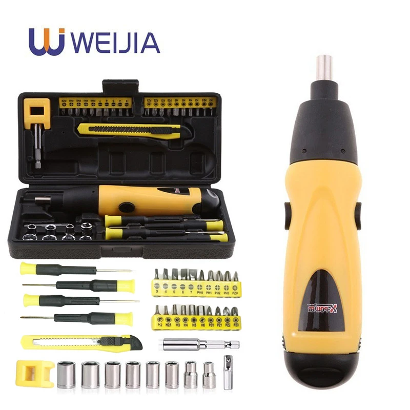 

Mini Electric Screwdriver Battery Operated Cordless Screw Driver Drill Tool Set Bidirectional Switch With 36pcs Screws