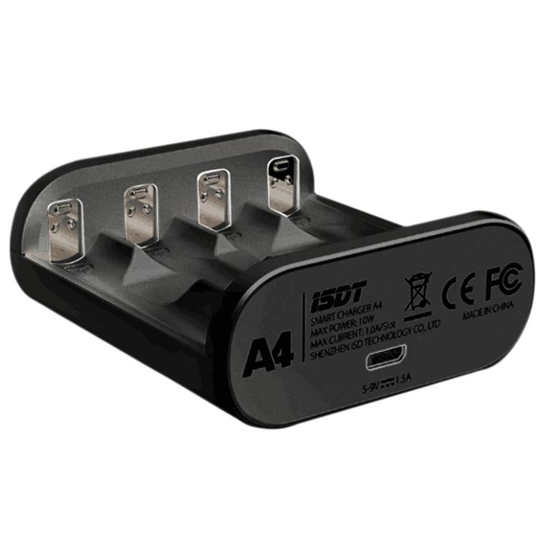 

Isdt A4 Smart Battery Charger Aa and Aaa 10500 12500 Battery Of Nimh Nicd Li-Lon Lifepo4 Rechargeable Batteries with Usb Port