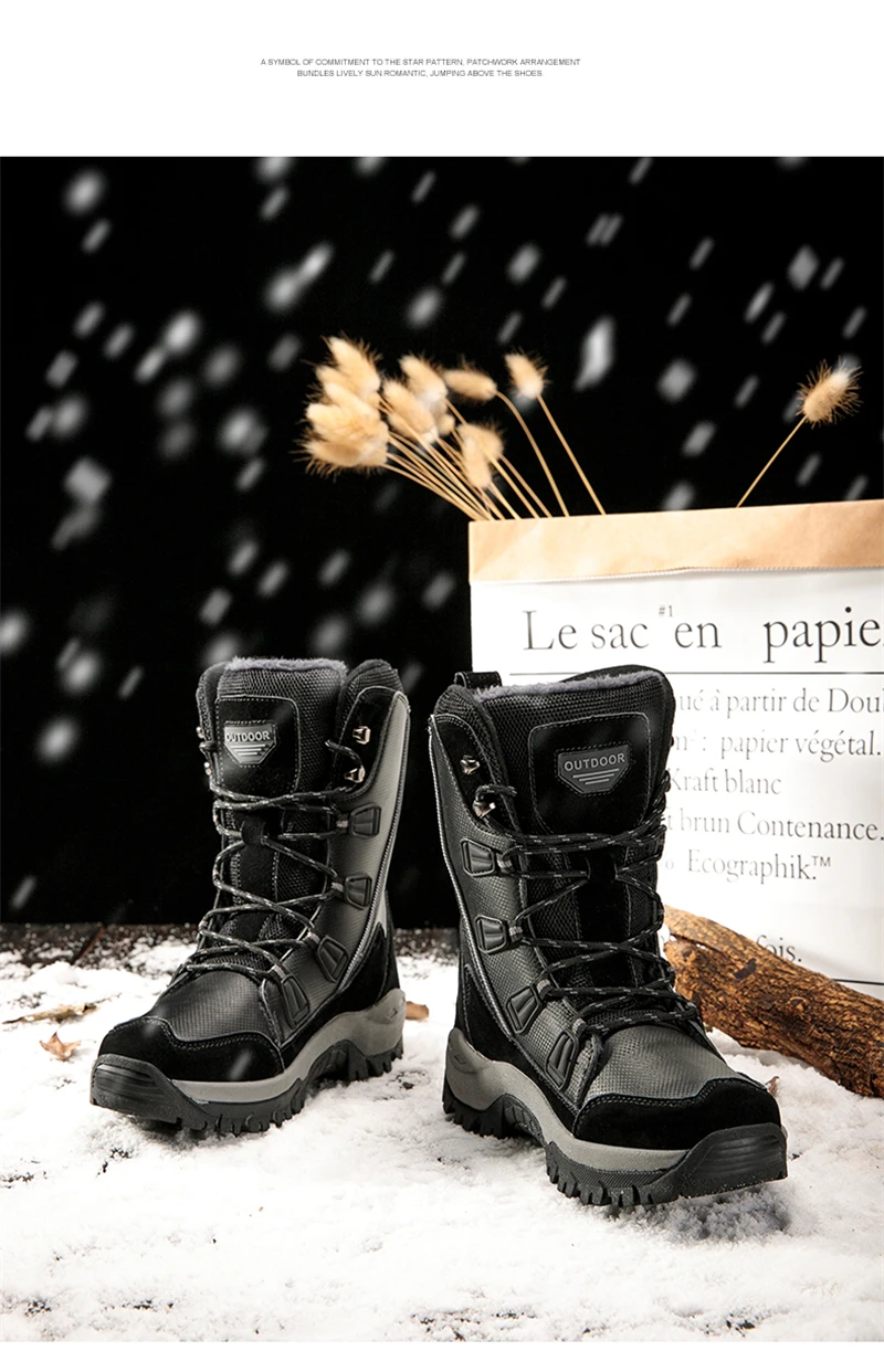 Loecktty/женские зимние ботильоны; водонепроницаемые походные ботинки; теплая кожаная обувь; женские уличные треккинговые ботинки; женская обувь; большие размеры