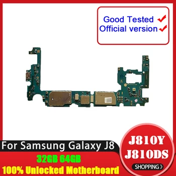 

32GB 64GB Disassemble Dual SIM/Single SIM Card Logic Main Board For Samsung Galaxy J8 J810Y J810DS Motherboard With Full Chips