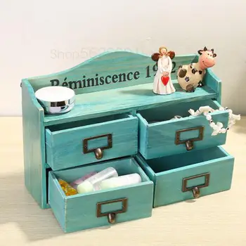 

Solid Wood Desktop Locker Lipstick Dormitory Restoring Ancient Ways To Receive Four Drawer Wooden Jewelry Box Shelf