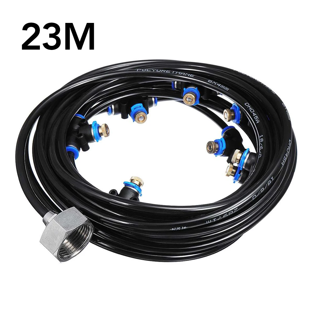 Полив водяных колец 8 м фоггер распылитель воды наборы Сад небулайзер наружная система запотевания воды туман для теплицы сад патио - Цвет: 23m