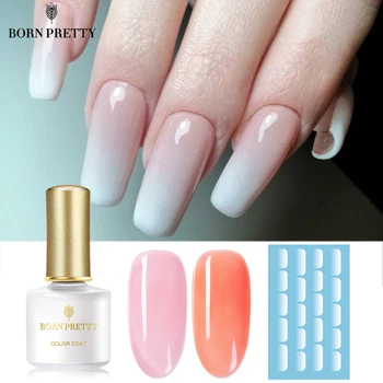 

BORN PRETTY Jelly Gel Nail Polish Set Gradient Effect 6ml Semi-transparent Soak Off Nail UV Gel Varnish with White Water Decals